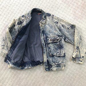 Vintage Life Trends Acid Wash Denim Jacket